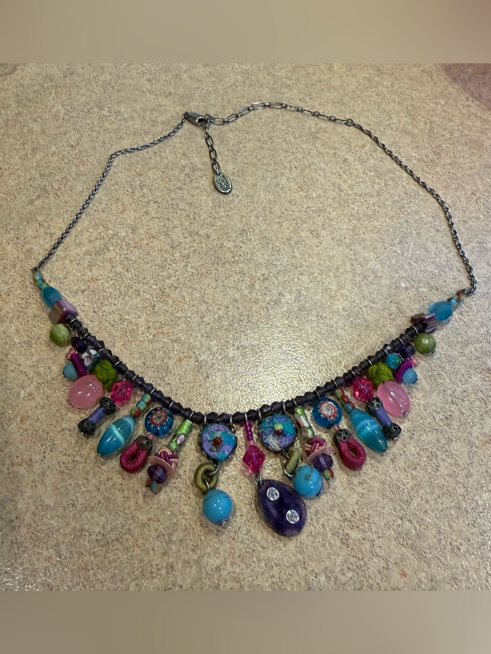 Ayala Bar Multi-Color Beaded Stone & Shell Statement Necklace